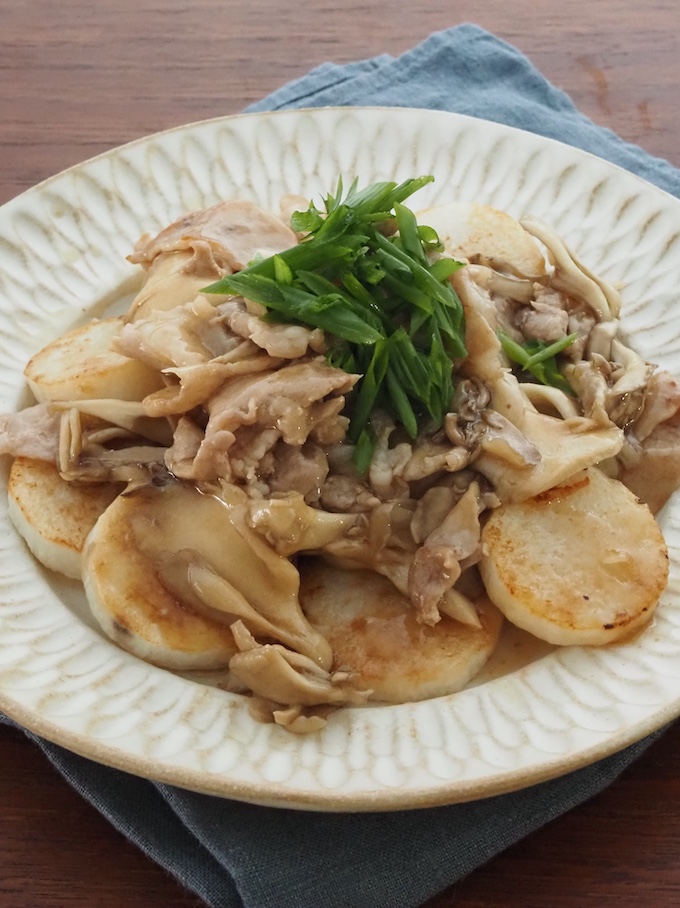 長いもの豚こまあんかけ