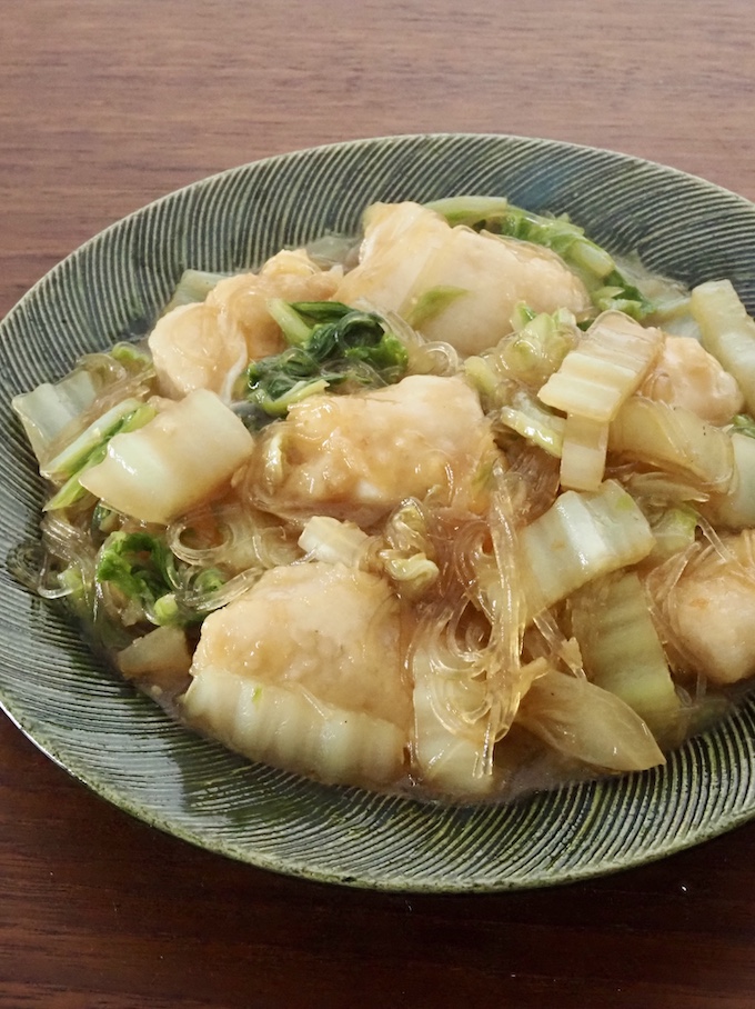 鶏肉と白菜の春雨煮