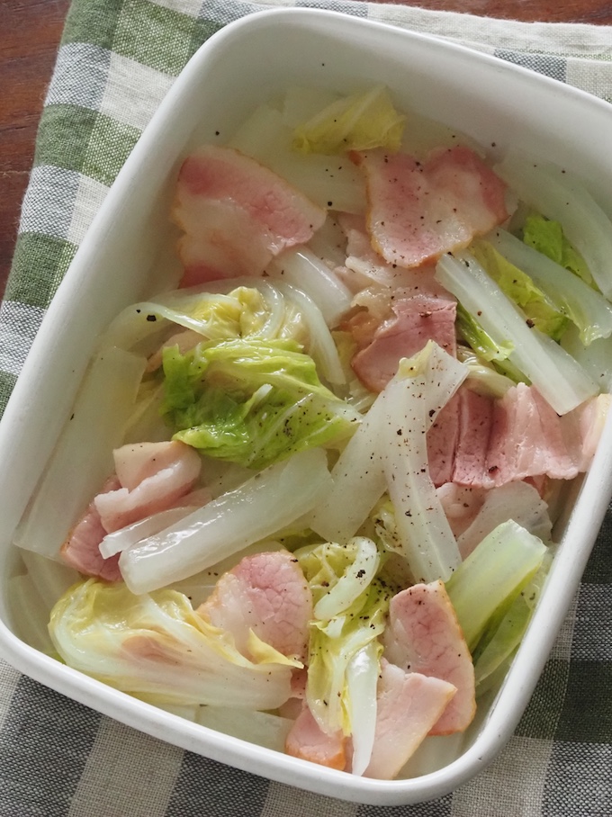 【作りおき】白菜とベーコンのレンジ煮